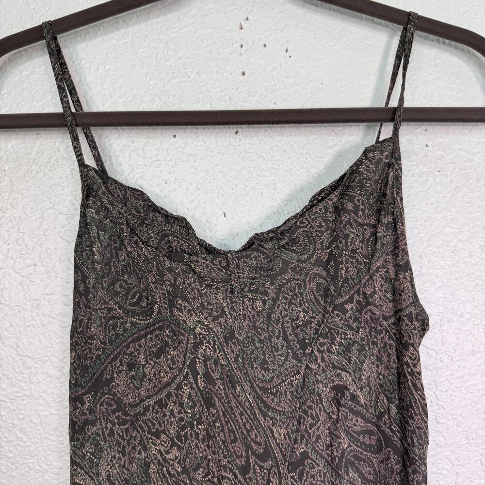 Angie Y2K Dress Womens Medium Paisley Animal Print Slip Midi Boho Chiffon Party - Picture 3 of 11